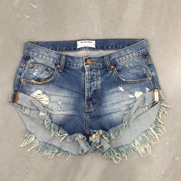 one teaspoon blue buoy bandit shorts